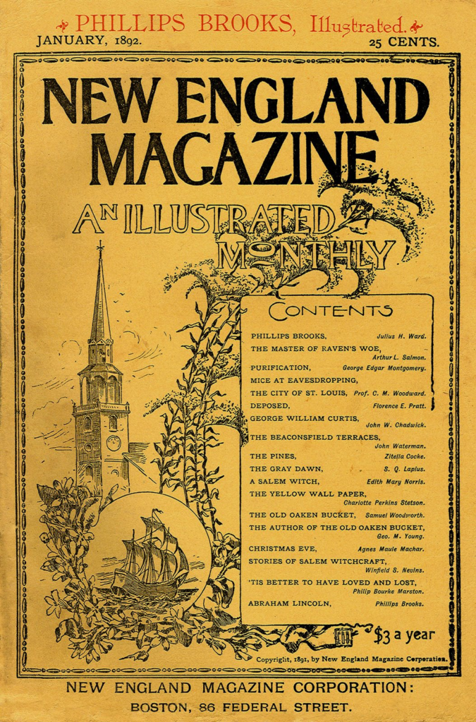 Original 1892 publication cover from The New England Magazine